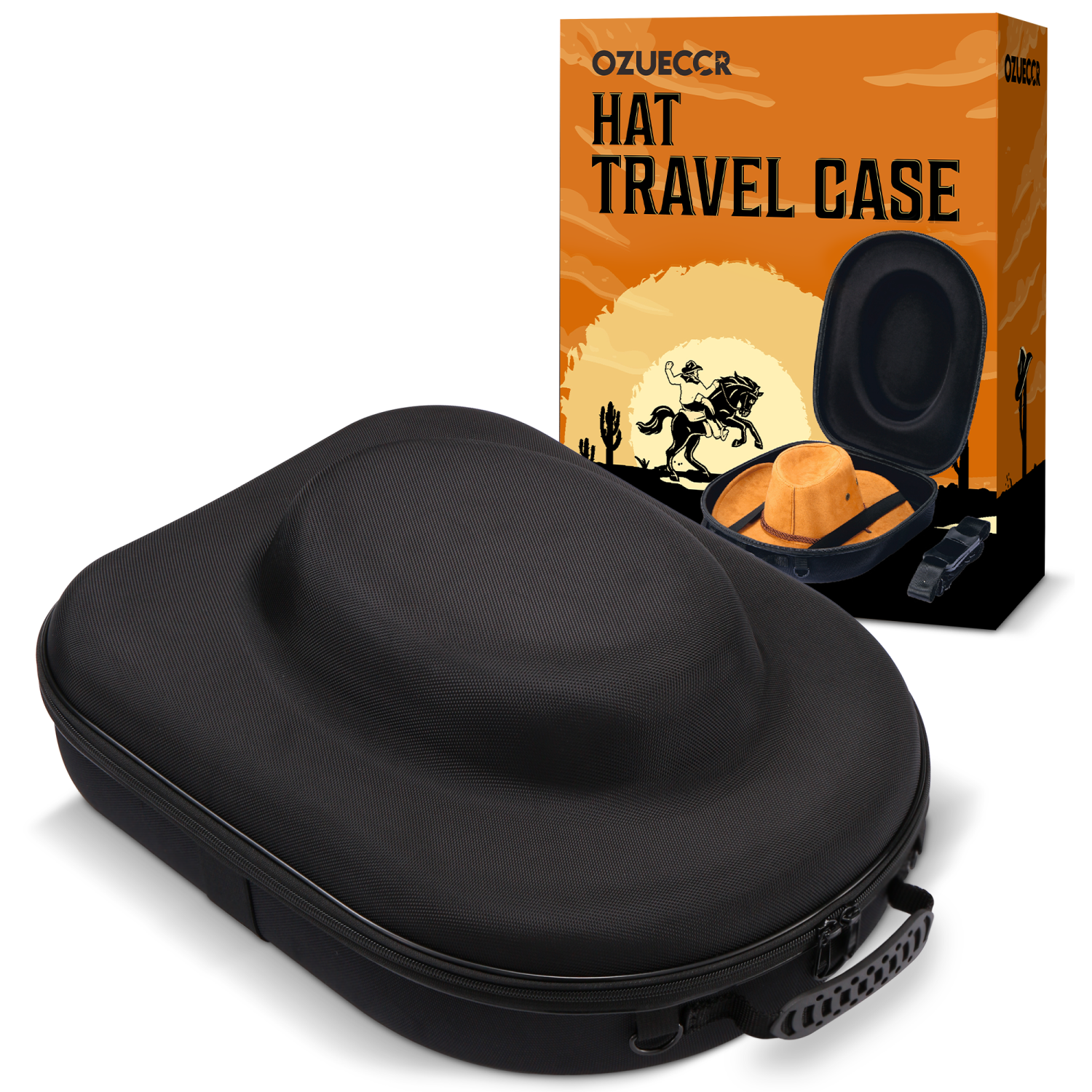 MOSLA Hat Carrier Case for Travel-Crush Proof Hat Box Holder for Mens  Fedora Hats for Cowboy Hat Storage Organizer with Adjustable Strap for  Travel